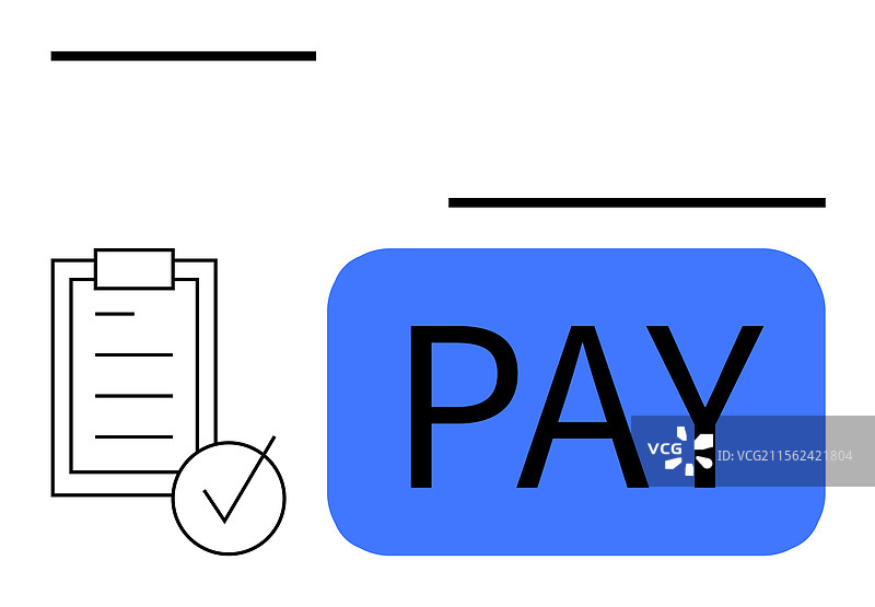 付款审批概念，带有清单和大图标图片素材