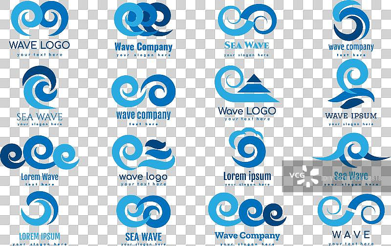 波浪标志集合图片素材