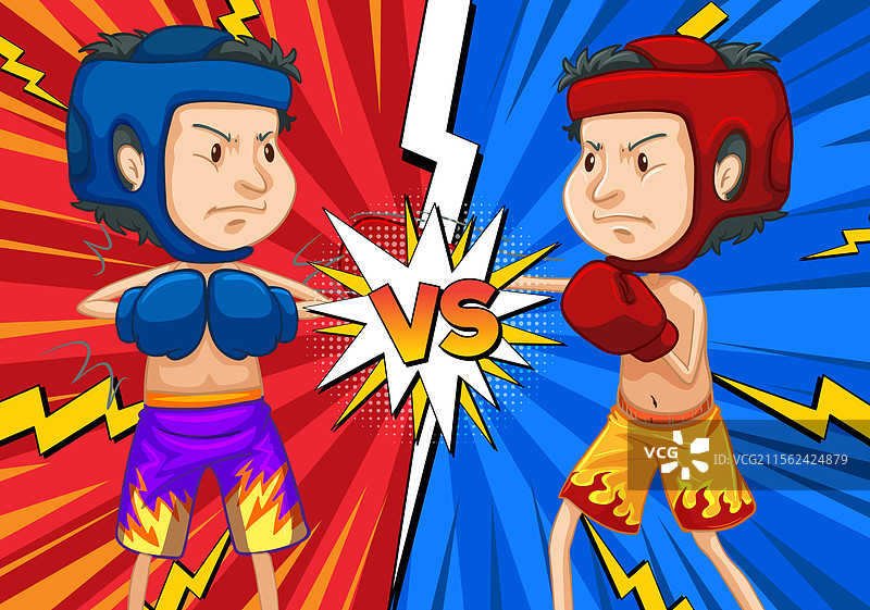 两名拳击手在激烈的比赛中对峙图片素材