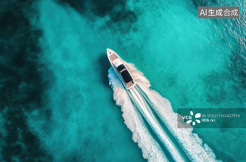 【AI数字艺术】在海上航行的游艇船舶轮船图片素材