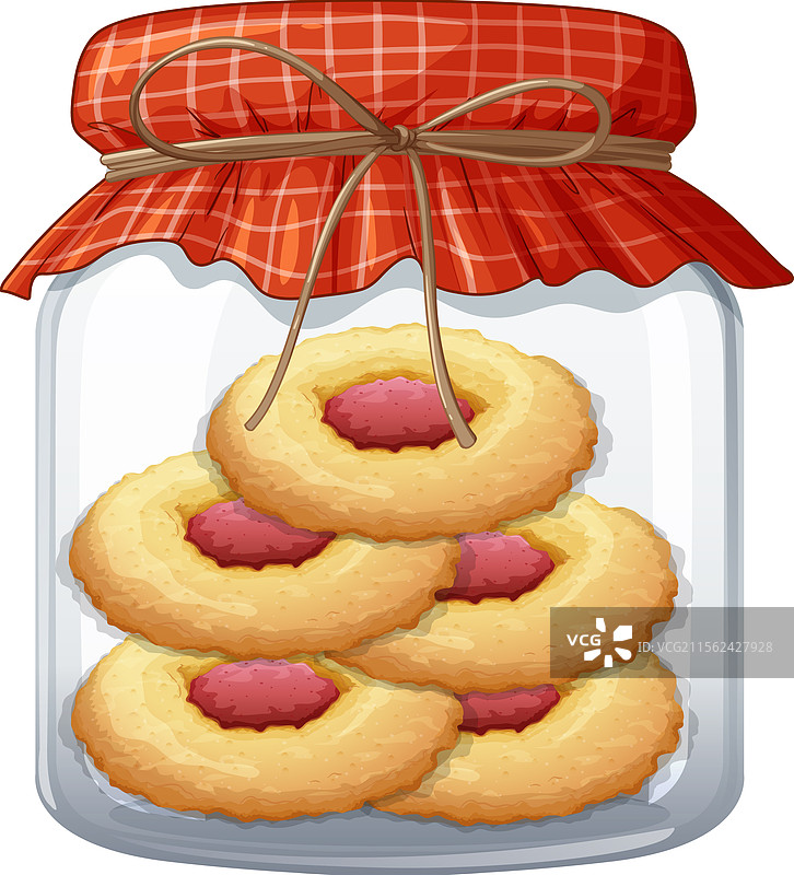 一个装满美味果酱饼干的罐子图片素材
