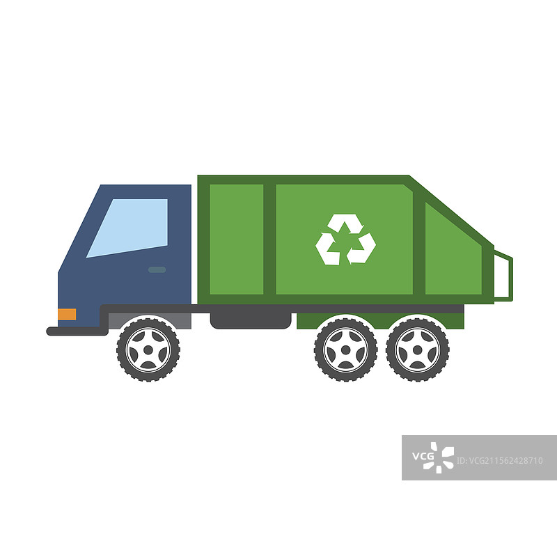 绿色回收卡车图片素材