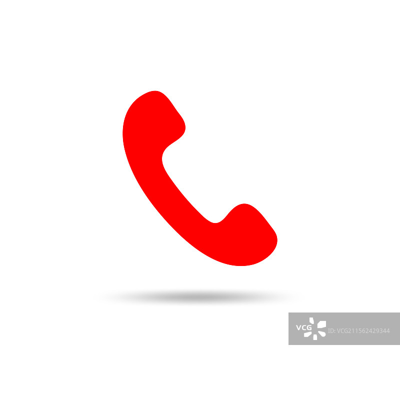 红色电话图标用于沟通和联系图片素材