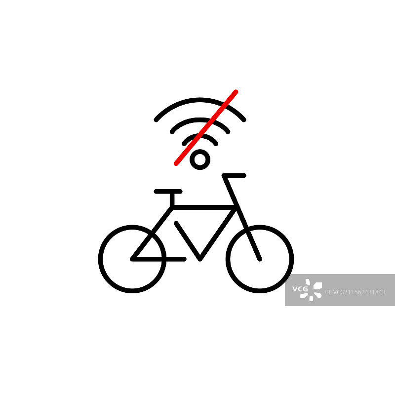 自行车和无Wi-Fi符号的互联网接入图片素材