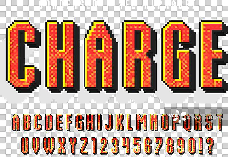 像8位风格的像素字母设计图片素材