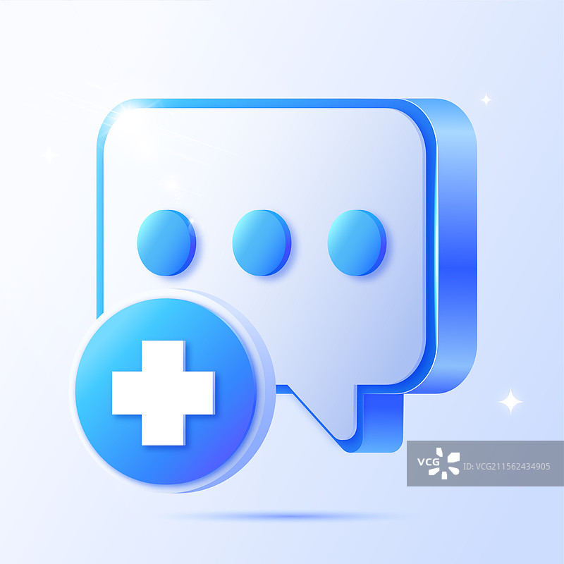 3D聊天对话框  评论图标 医疗十字符号元素图片素材