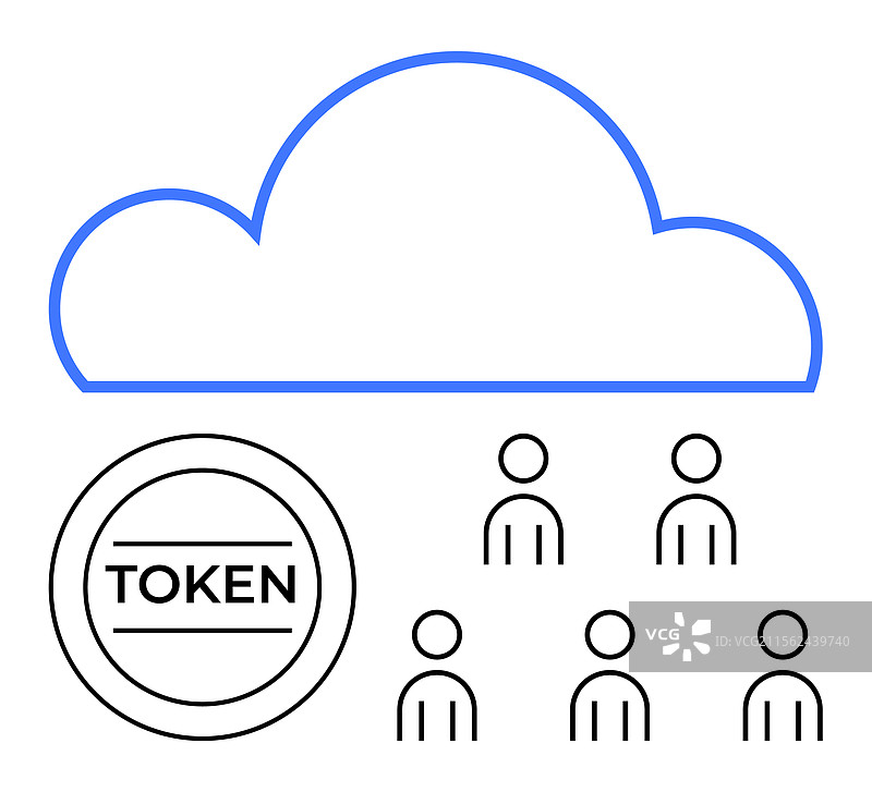 基于云的令牌分发概念图片素材