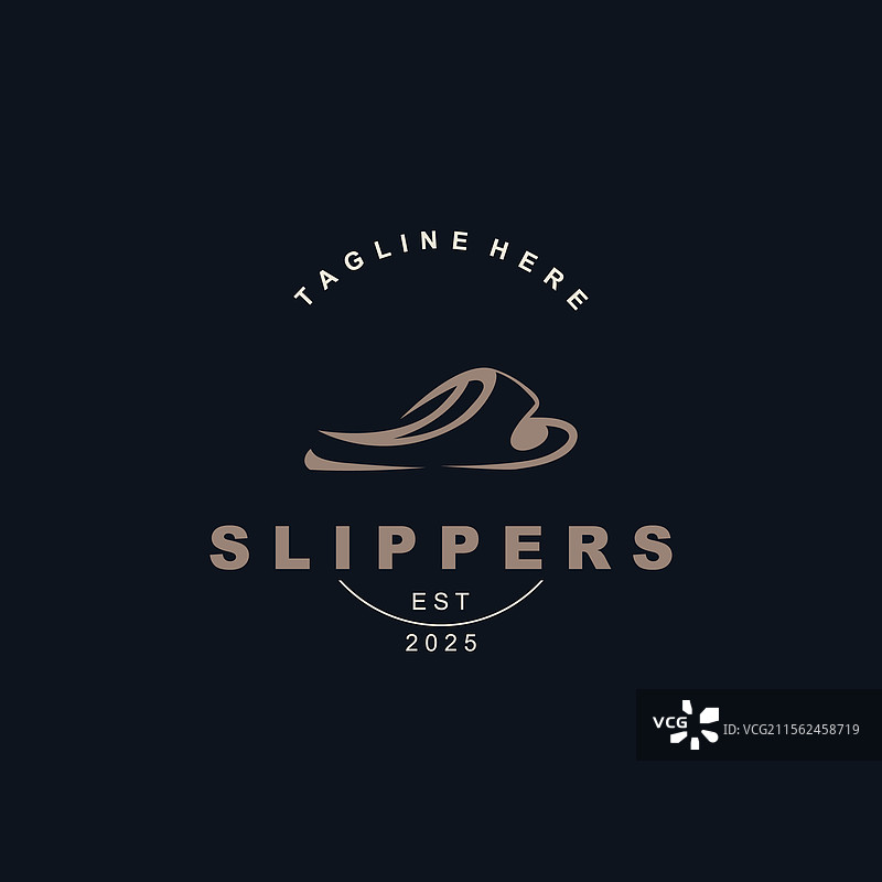 复古概念的创意拖鞋logo设计图片素材