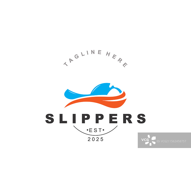 拖鞋标志创意设计复古概念图片素材
