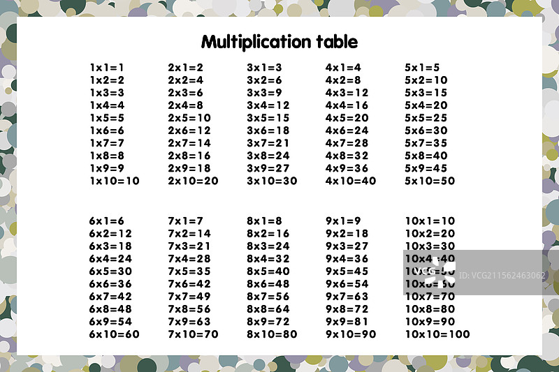 学校的乘法方阵图片素材
