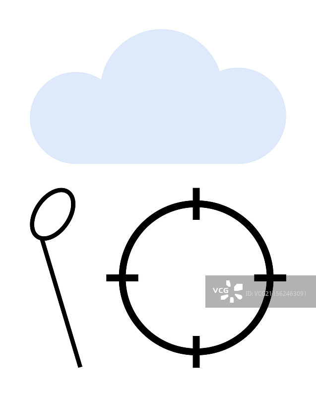 云计算概念与放大镜图片素材