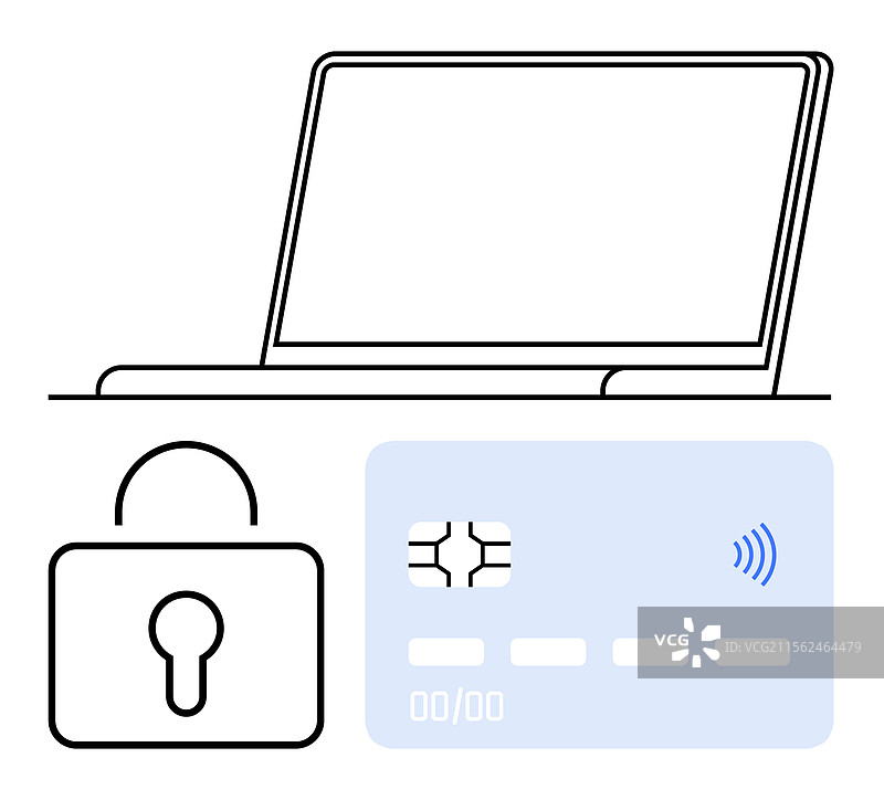 数字安全与在线支付概念图片素材