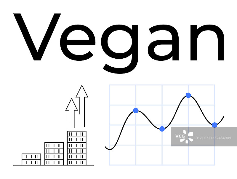素食市场增长与商业图表及上升趋势图片素材