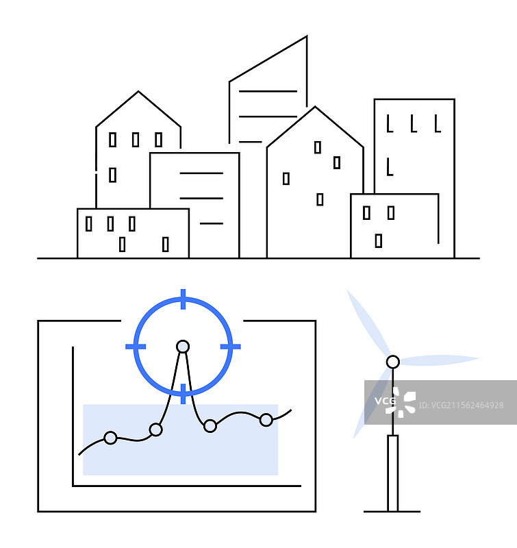 智慧城市建筑数据分析仪表板图片素材