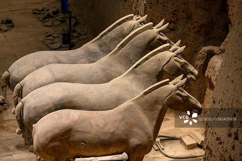 陕西西安秦始皇陵兵马俑三号坑图片素材