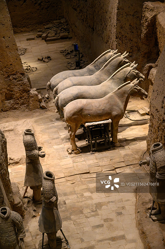 陕西西安秦始皇陵兵马俑三号坑图片素材