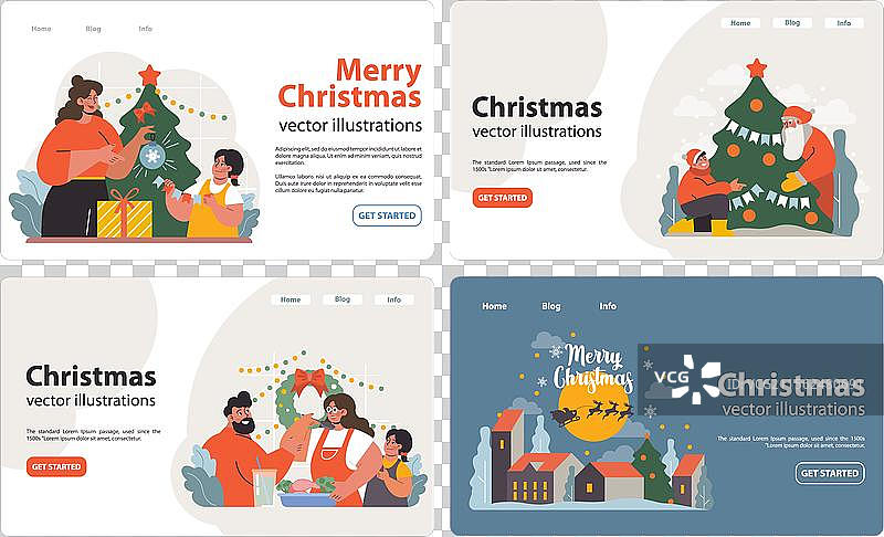 圣诞节和新年庆祝活动网页横幅图片素材