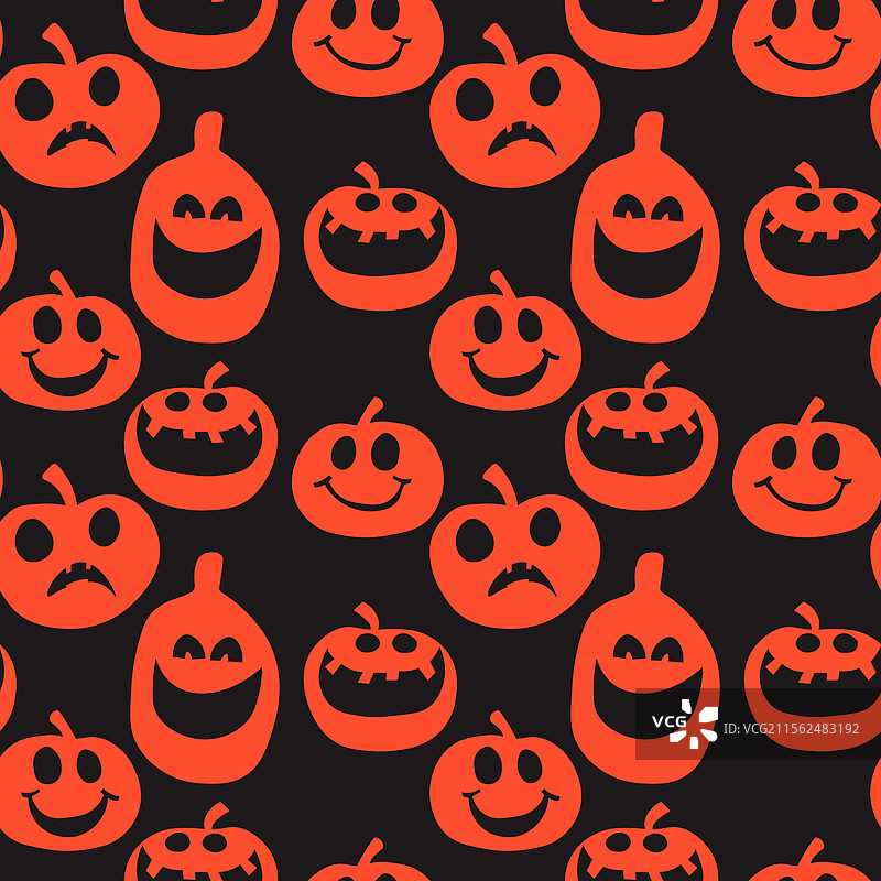 发光的万圣节南瓜无缝图案图片素材