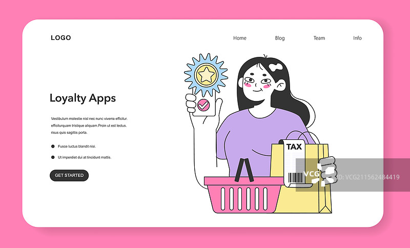 忠诚度计划申请网页横幅或着陆页图片素材