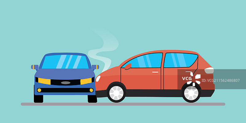 汽车碰撞卡通横幅 车辆事故概念图片素材