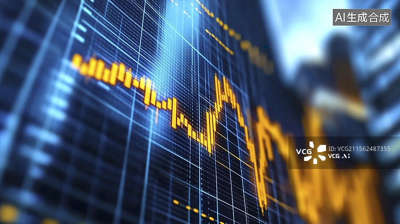 【AI数字艺术】金融市场趋势及数据可视化图片素材