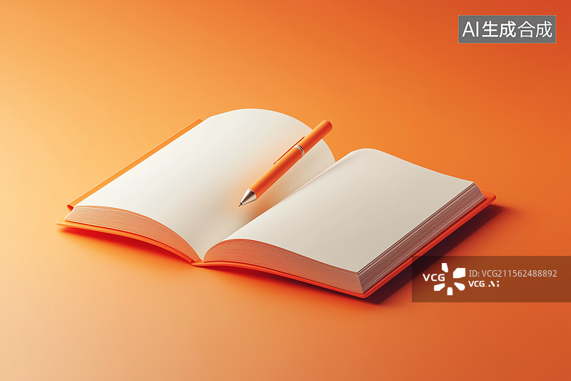 【AI数字艺术】学习用具记事本和笔图片素材