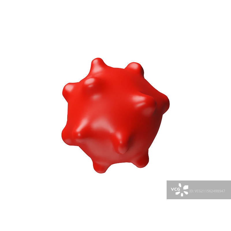 卡通红色细菌的3D病毒图标图片素材