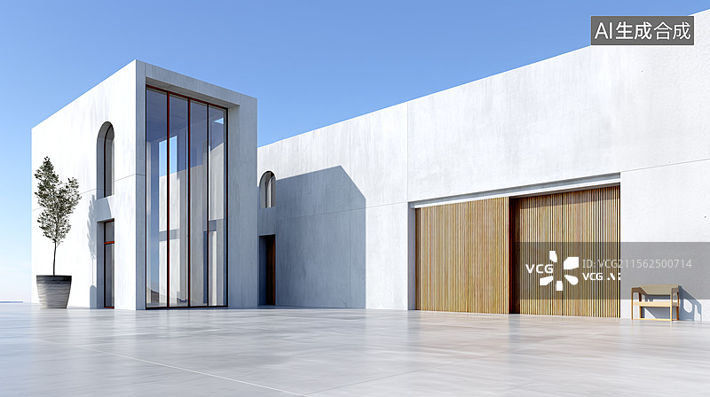 【AI数字艺术】汽车广告背景图，现代别墅图片素材