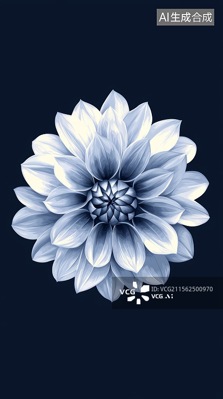 【AI数字艺术】深色背景下多层次花瓣的梦幻渐变插画图片素材