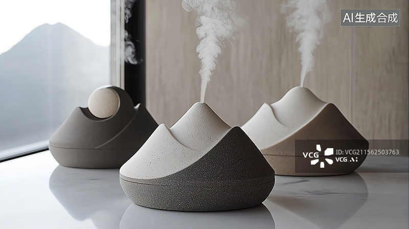 【AI数字艺术】石头扩散器、石头香薰炉图片素材