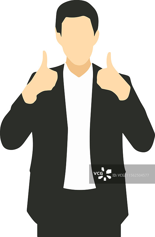 商人竖起大拇指表示赞同图片素材