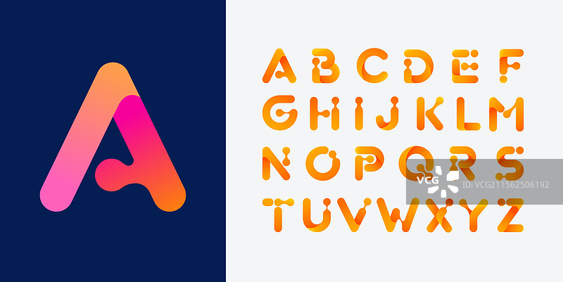 现代科技3D极简字母字体 英文图片素材