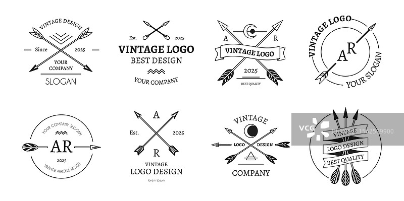 单色徽章的时尚箭头标签图片素材