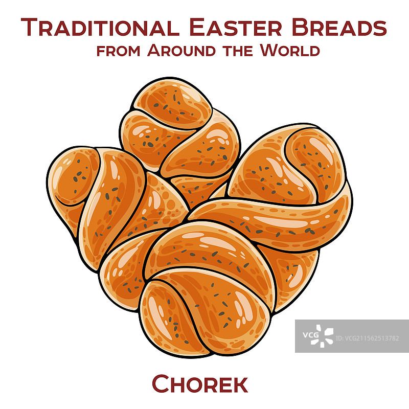 chorek是一种传统的阿塞拜疆甜面包。图片素材