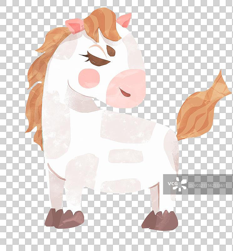 一只马插画元素图片素材