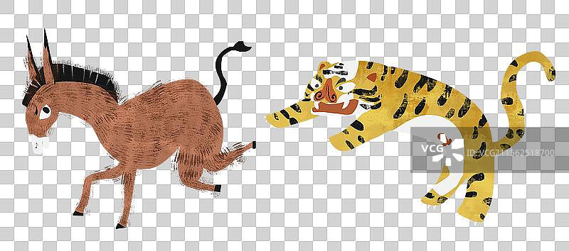 黔驴技穷成语典故插画元素图片素材