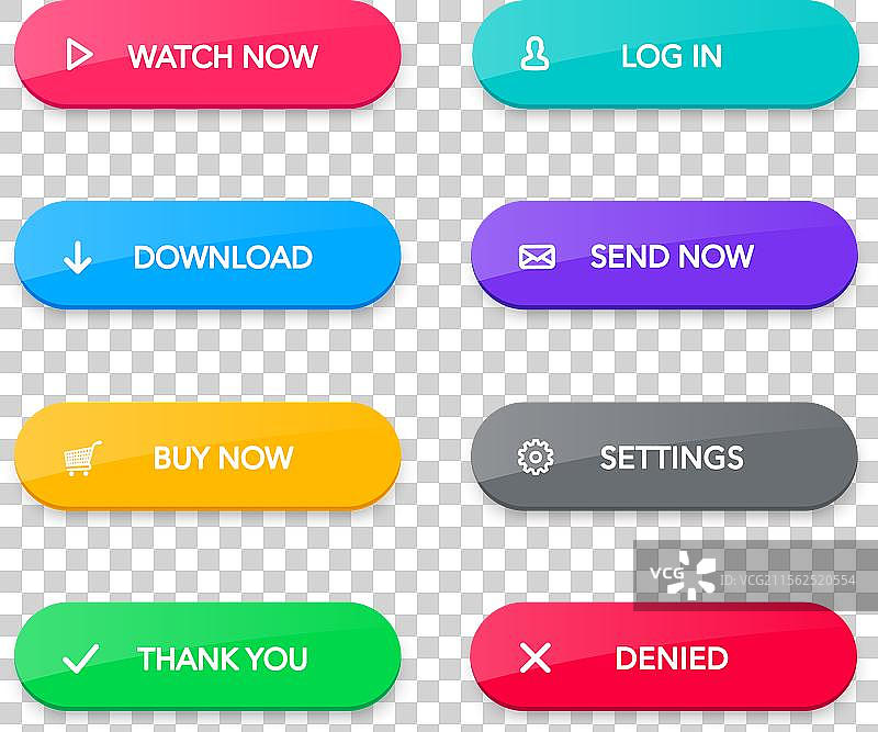 彩色圆形按钮套装图片素材
