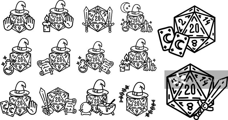 DND骰子角色扮演游戏桌面游戏角色图片素材