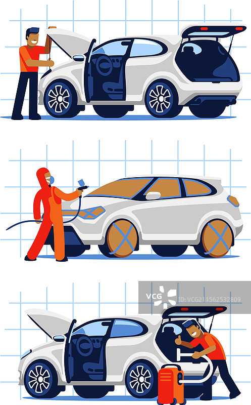 汽车维护、喷漆和清洁图片素材