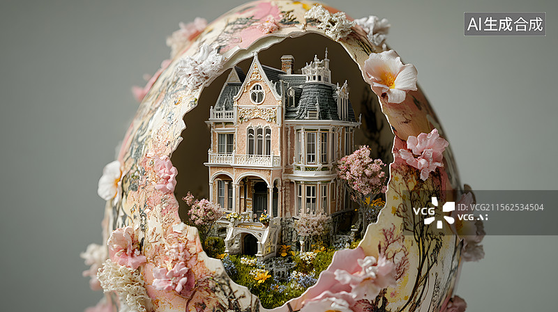 【AI数字艺术】蛋 艺术品 建筑图片素材