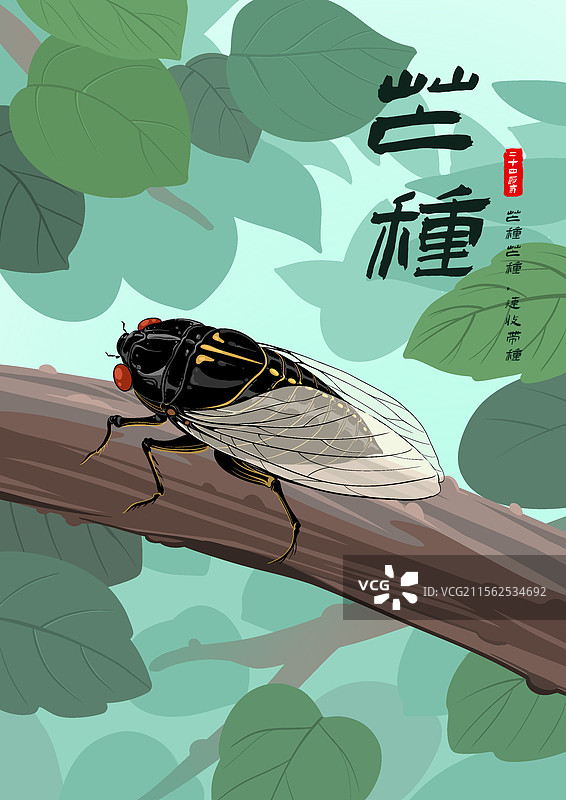 二十四节气之芒种海报（竖版）图片素材