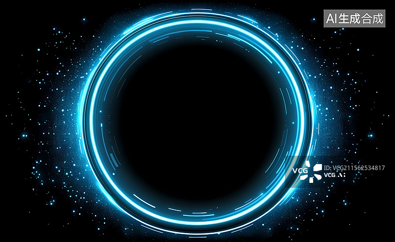 【AI数字艺术】抽象霓虹隧道与极简平台图片素材