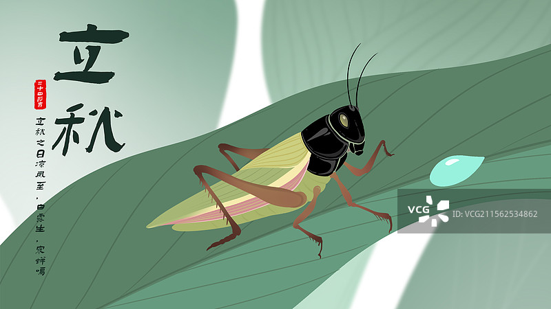 二十四节气之立秋海报（横版）图片素材