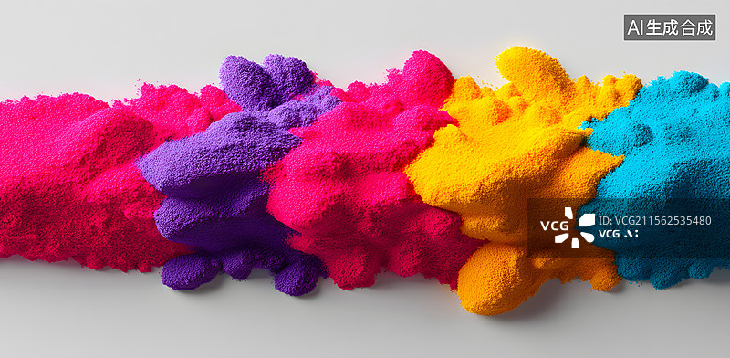 【AI数字艺术】抽象彩色粉尘爆炸的粉末飞溅背景图片素材