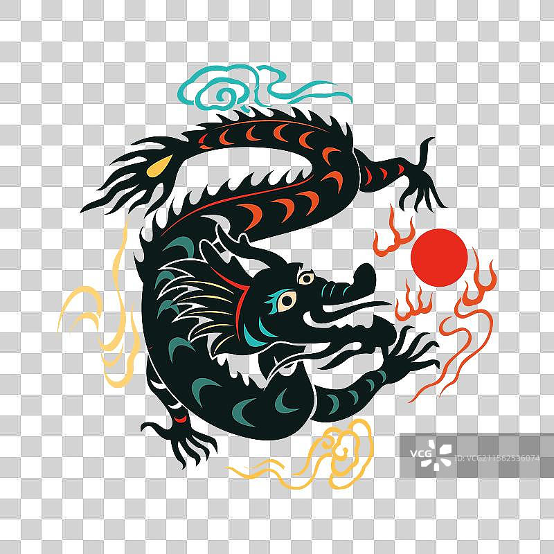 十二生肖彩色剪纸插画图片素材