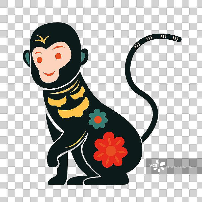 十二生肖彩色剪纸插画图片素材