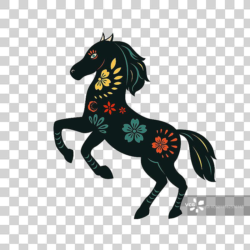十二生肖彩色剪纸插画图片素材