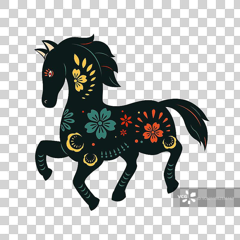 十二生肖彩色剪纸插画图片素材