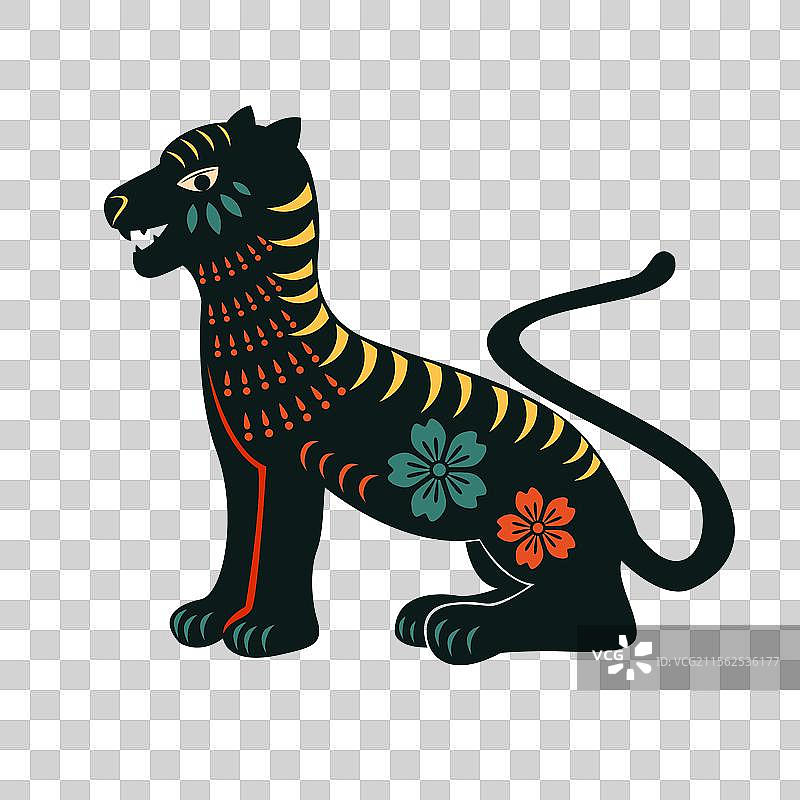 十二生肖彩色剪纸插画图片素材