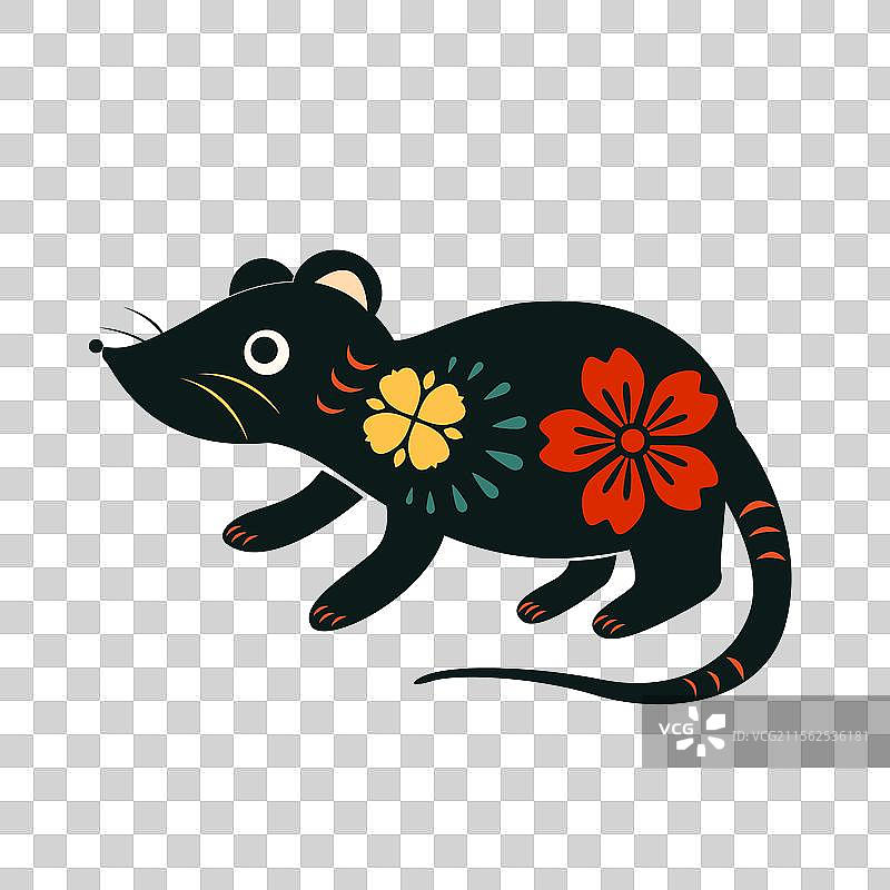 十二生肖彩色剪纸插画图片素材